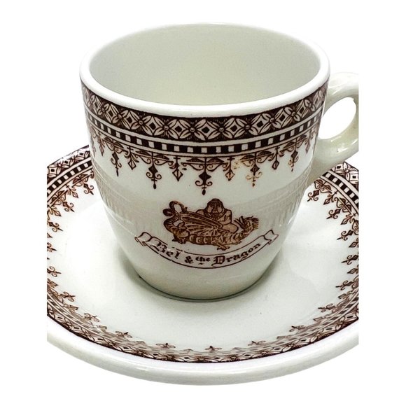 Bel & The Dragon Vitrified Hotel Ware Espresso Teacup Set Dunn Bennett - Picture 2 of 10